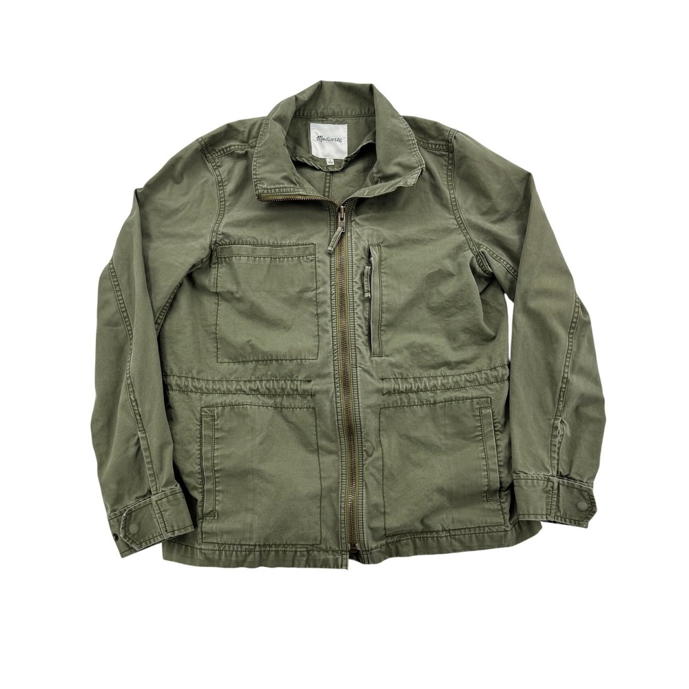 Madewell Fleet Utility Jacket Womens Large Olive Green Military Field C3394